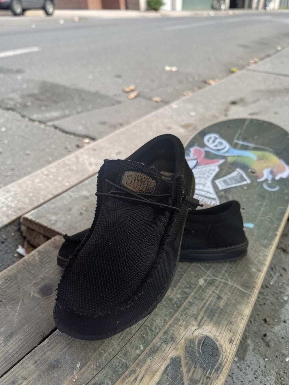 Hey Dude Wally Sox Black Slip-On Shoes